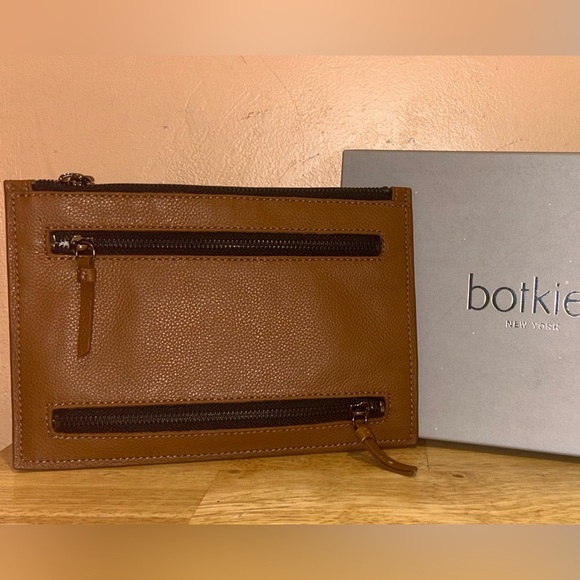 NWTS BOTKIER Coffee Brown Leather Chelsea Clutch With Removable Wristlet Strap. - Picture 7 of 9